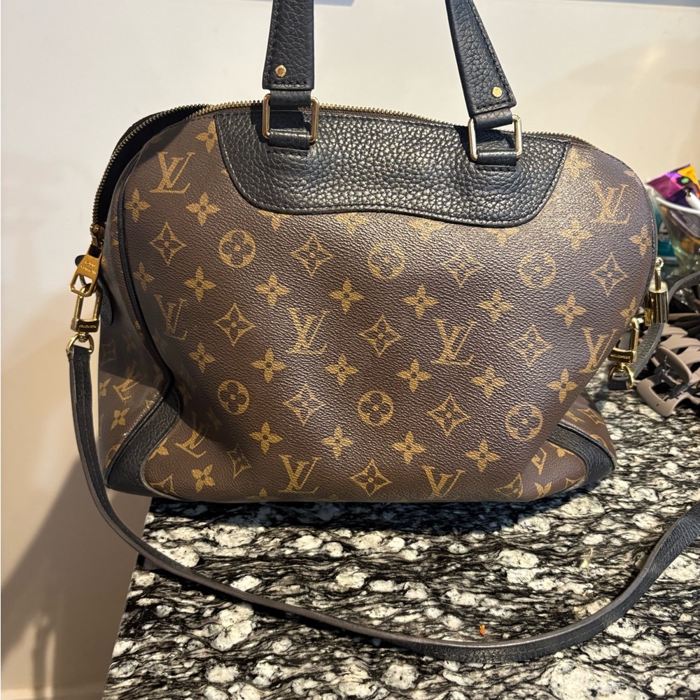 Louis Vuitton Black and Brown Monogram Shoulder Bag